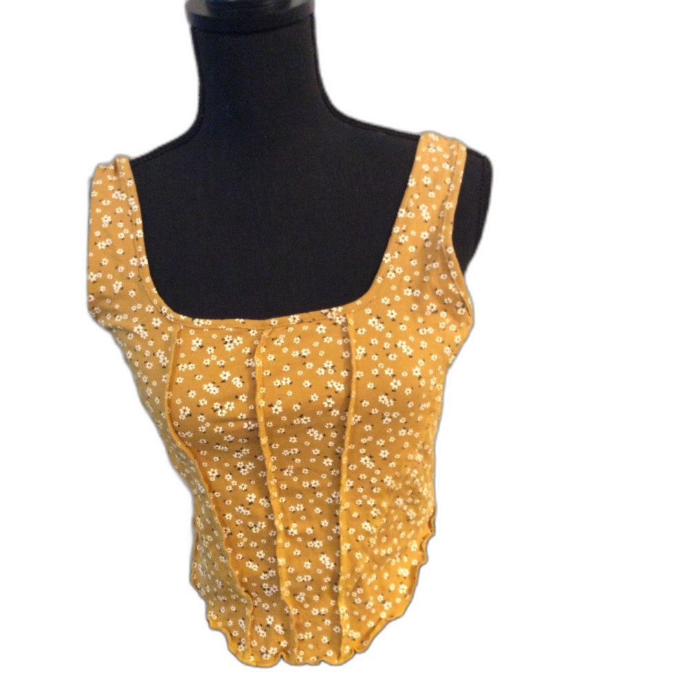 Large Cropped Sleeveless floral print top womens NWOT cowgirl western
